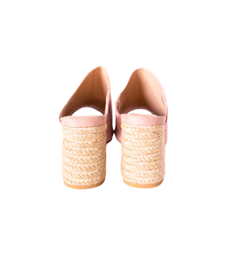 Helena Heeled Sandal in Blush Suede - 1985 the VAULT Boutique