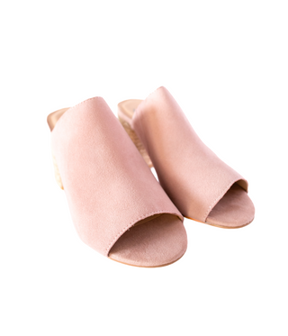 Helena Heeled Sandal in Blush Suede - 1985 the VAULT Boutique