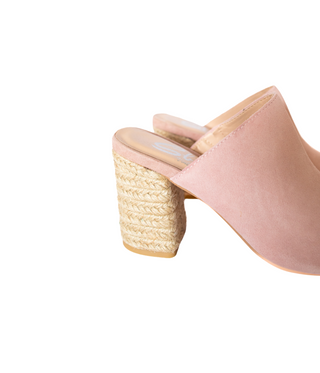 Helena Heeled Sandal in Blush Suede - 1985 the VAULT Boutique