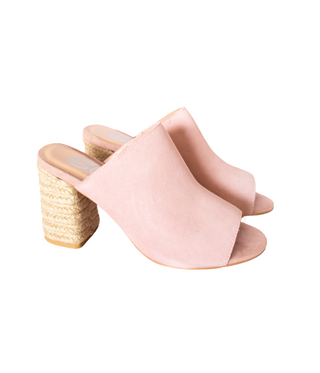 Helena Heeled Sandal in Blush Suede - 1985 the VAULT Boutique