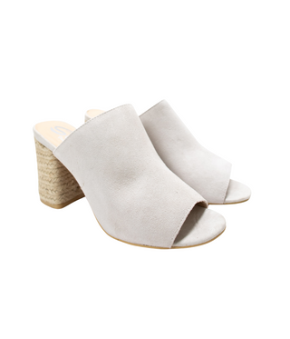 Helena Heeled Sandal in Ice Suede - 1985 the VAULT Boutique