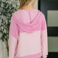 Here for Now Color Block Hoodie in Pink