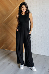 Hilary Wide Leg Jumpsuit in Black - 1985 the VAULT Boutique