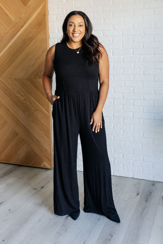 Hilary Wide Leg Jumpsuit in Black - 1985 the VAULT Boutique