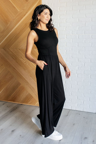 Hilary Wide Leg Jumpsuit in Black - 1985 the VAULT Boutique