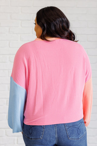 Hit Me With Your Best Shot Colorblock Top in Bright Pink - 1985 the VAULT Boutique