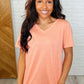 I Don't Have to Choose V-Neck Tee in Apricot Ice