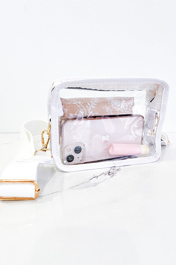 White Clear Stadium Crossbody Bag - 1985 the VAULT Boutique