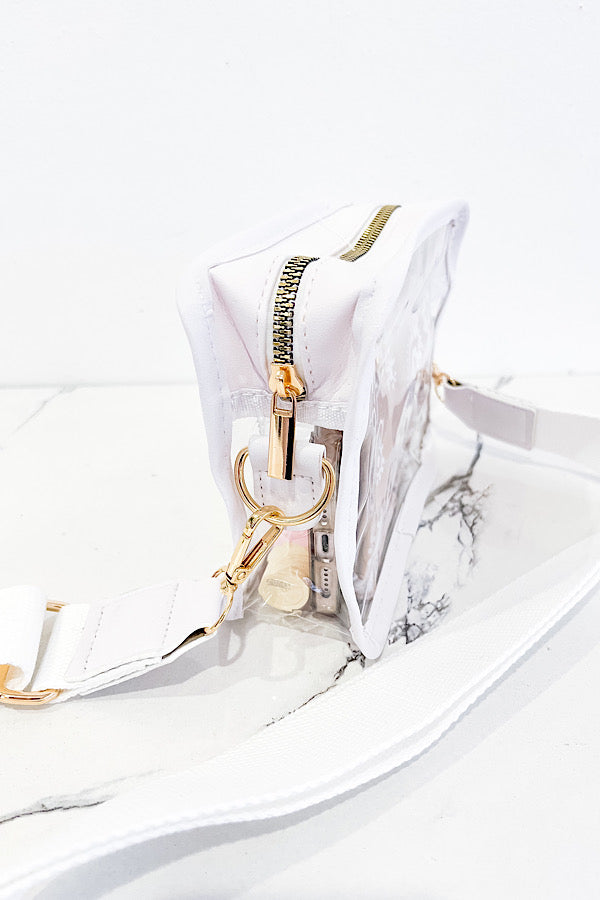 White Clear Stadium Crossbody Bag - 1985 the VAULT Boutique