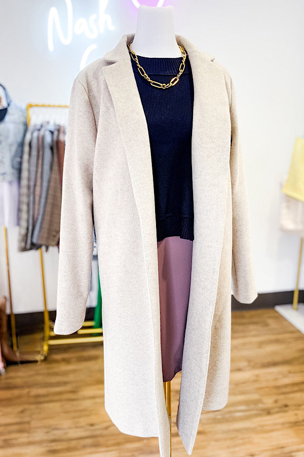 Juliette Taupe Mid-Length Coat - 1985 the VAULT Boutique