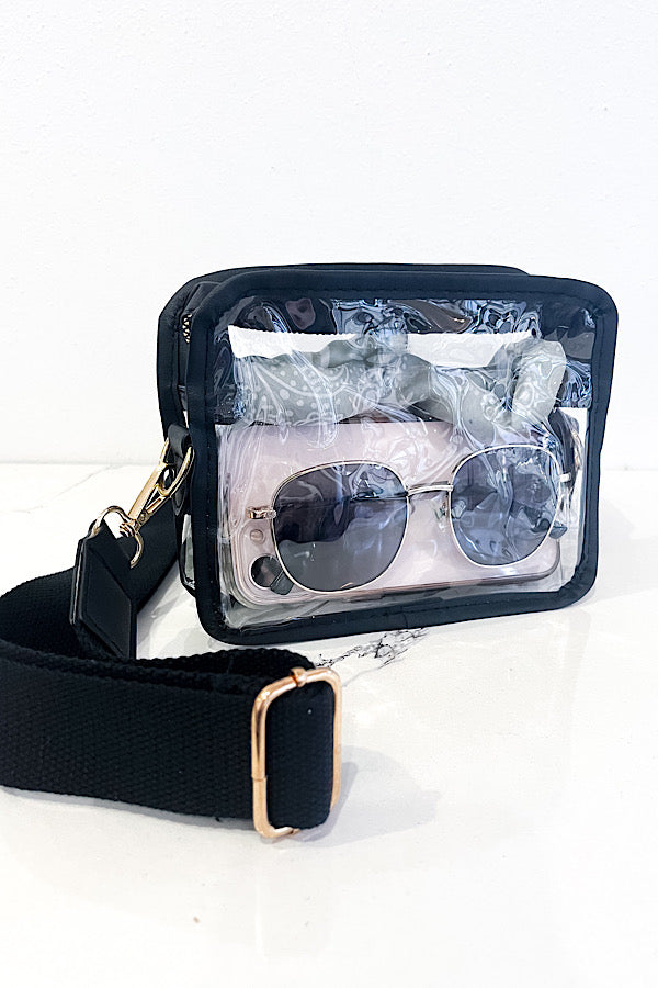 Black Clear Stadium Crossbody Bag - 1985 the VAULT Boutique