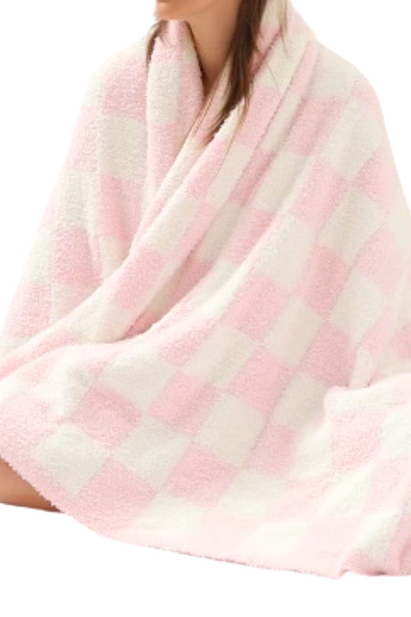 Pink Check Luxury Blanket - 1985 the VAULT Boutique