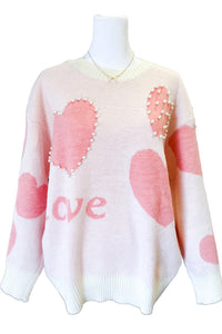 Pre-Order: ETA 12/30 - Love Pearl Heart Sweater - 1985 the VAULT Boutique