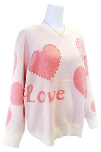 Pre-Order: ETA 12/30 - Love Pearl Heart Sweater - 1985 the VAULT Boutique