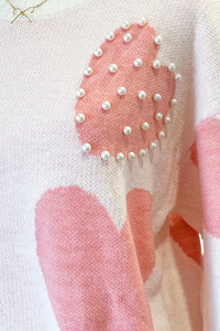 Pre-Order: ETA 12/30 - Love Pearl Heart Sweater - 1985 the VAULT Boutique