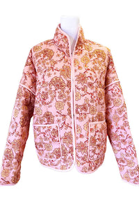 Pre-Order: ETA 1/31 - Pink Floral Lightweight Quilted Jacket - 1985 the VAULT Boutique