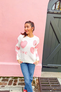 Pre-Order: ETA 12/30 - Love Pearl Heart Sweater - 1985 the VAULT Boutique