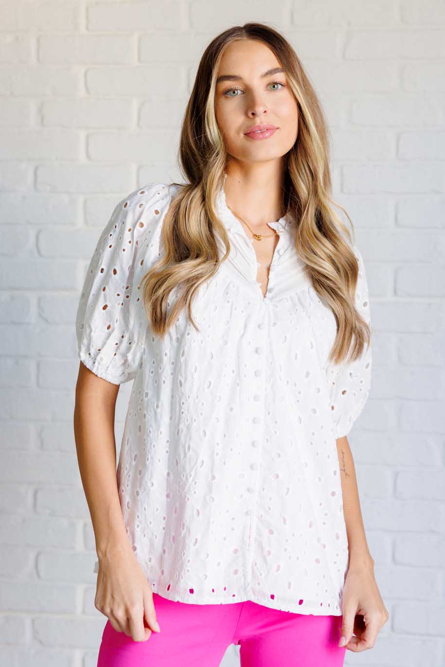 I'll Let You Know Eyelet Lace Blouse - 1985 the VAULT Boutique