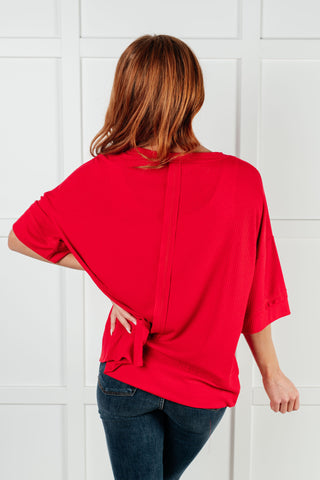 I'll Never Forget Ribbed Dolman Sleeve Top in Red - 1985 the VAULT Boutique