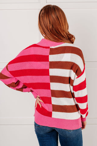 In Your Lane Color Blocked Stripe Sweater - 1985 the VAULT Boutique