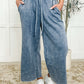 In or Out Wide Leg Cropped Pants Blue Grey