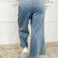 In or Out Wide Leg Cropped Pants Blue Grey