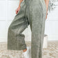 In or Out Wide Leg Cropped Pants Lt Olive