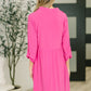 Inspire Collared Neck Dress in Runway Pink