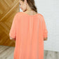 In the Rotation Exposed Seam Tee in Apricot Splash