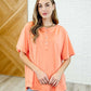 In the Rotation Exposed Seam Tee in Apricot Splash