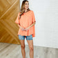 In the Rotation Exposed Seam Tee in Apricot Splash