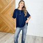 In the Rotation Exposed Seam Tee in Navy