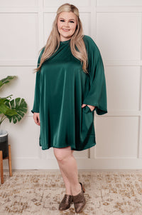 Isn't It Lovely Poly Satin Butterfly Sleeve Dress - 1985 the VAULT Boutique