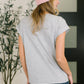 It Starts Here Basic Rolled Sleeve Tee in H Grey