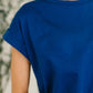 It Starts Here Basic Rolled Sleeve Tee in Lt Navy