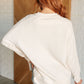 It's The Little Things Relaxed Scuba Pullover in Beige - 1985 the VAULT Boutique