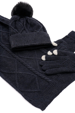 Jane Frost Beanie, Glove, and Scarf Set In Black - 1985 the VAULT Boutique