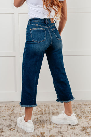 Janice High Rise Button Fly Wide Leg Crop Jeans - 1985 the VAULT Boutique