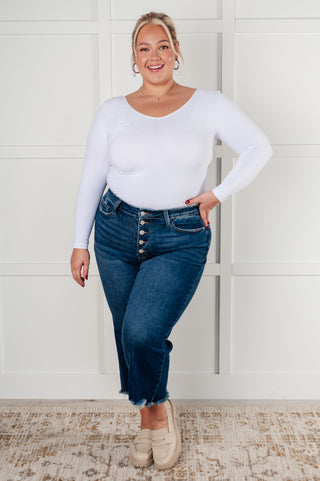 Janice High Rise Button Fly Wide Leg Crop Jeans - 1985 the VAULT Boutique