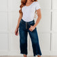 Janice High Rise Button Fly Wide Leg Crop Jeans - 1985 the VAULT Boutique