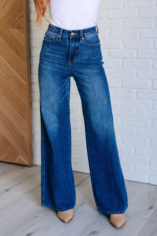 Eliza High Rise Control Top Retro Wide Leg Jeans - 1985 the VAULT Boutique