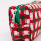 Jolly Holiday Textured Woven Zip Bag