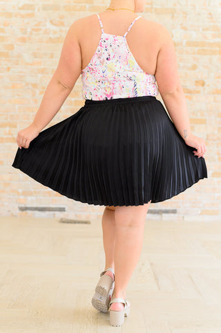 Just a Flirt Pleated Skirt in Black - 1985 the VAULT Boutique