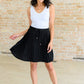 Just a Flirt Pleated Skirt in Black - 1985 the VAULT Boutique