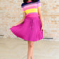 Just a Flirt Pleated Skirt in Magenta - 1985 the VAULT Boutique
