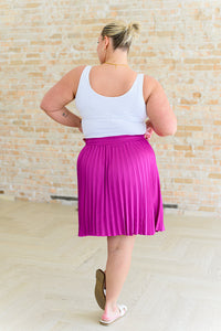 Just a Flirt Pleated Skirt in Magenta - 1985 the VAULT Boutique