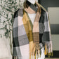 Keep Me Cozy Checkered Fringe Scarf in Woodland Shades