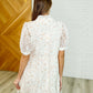 Lace to the Party High Neck Dress in Ivory Multi