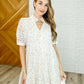 Lace to the Party High Neck Dress in Ivory Multi
