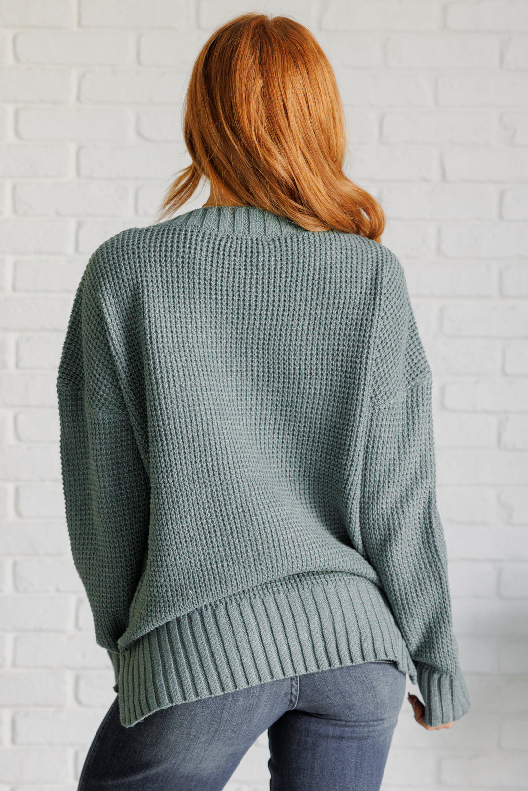 Lakeside View Drop Shoulder Sweater in Sage - 1985 the VAULT Boutique